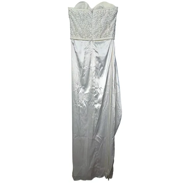 NWT Babyboo Emrielle Ivory Rhinestone Beaded Strapless Maxi Dress Women’s Size S - Image 13
