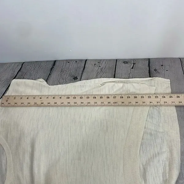 Anthropologie Moth Womans Ivory Tan Sweater Oversized Long Tunic Slits size XS - Image 15