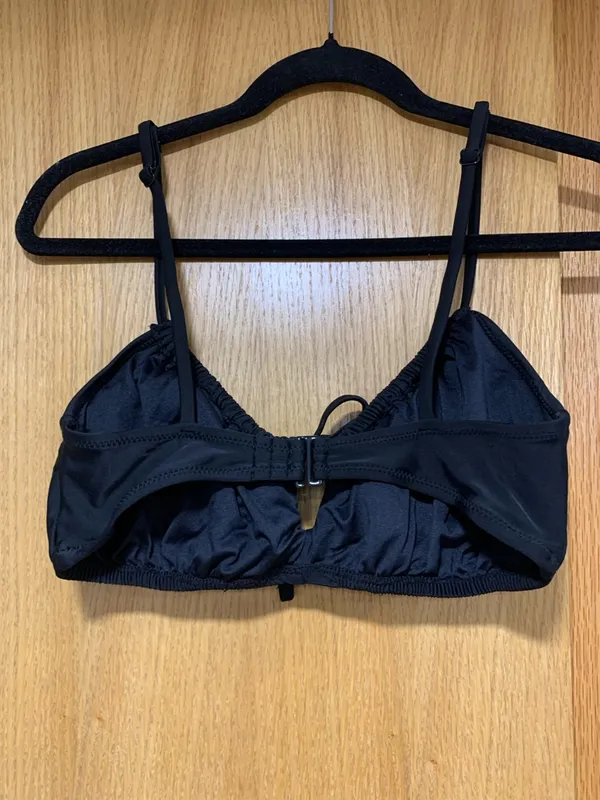 Set of 2 Old Navy Black Ruched Tie-Front Bikini Top Black and Orange - Size M - Image 2