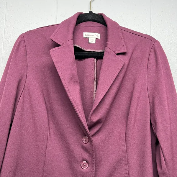 Coldwater Creek Burgundy Blazer Jacket Womens 16 Corpcore Business Office Career - Image 3