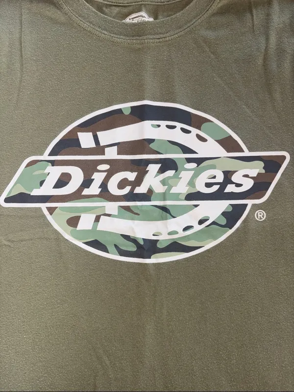 Dickies Olive Green Tee with Camo Logo - Image 2