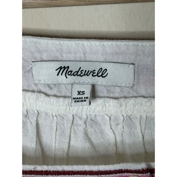 Madewell Embroidered Sandblossom Top in white cotton gauze‎ Women’s XS Oversized - Image 6