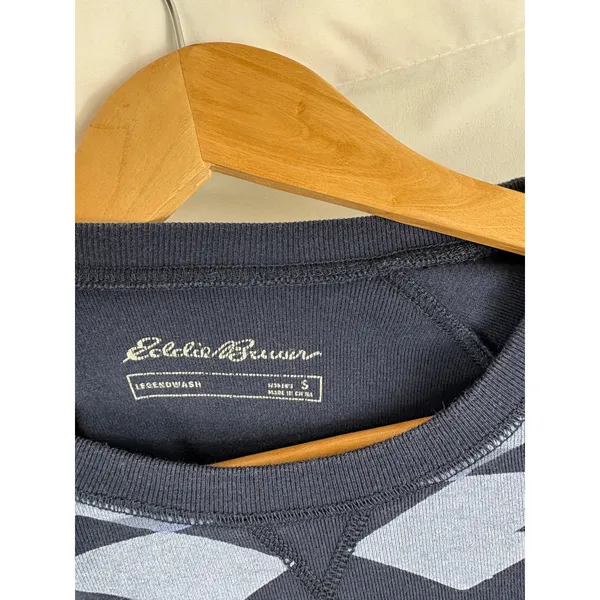 Eddie Bauer Legend Blue Geometric Patterned Crewneck Sweatshirt Small - Image 2