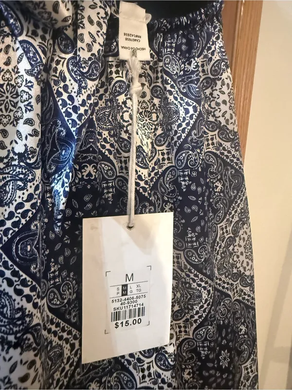 Birch and Stone Navy Tile-Print Spaghetti Strap Mini Dress - Image 7