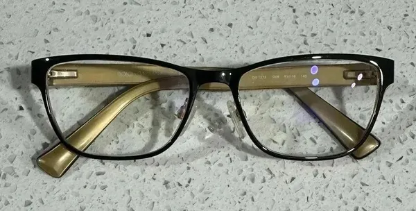 Dolce & Gabbana Women's Eyeglasses DG 1273 1268 Black on Gold Frame - Image 4