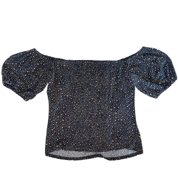 Express Leopard Print Ruched Babydoll Top Size Medium - Image 10