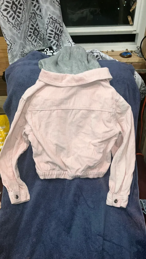 Hooded Velvet Denim jacket Pink Size M - Image 3