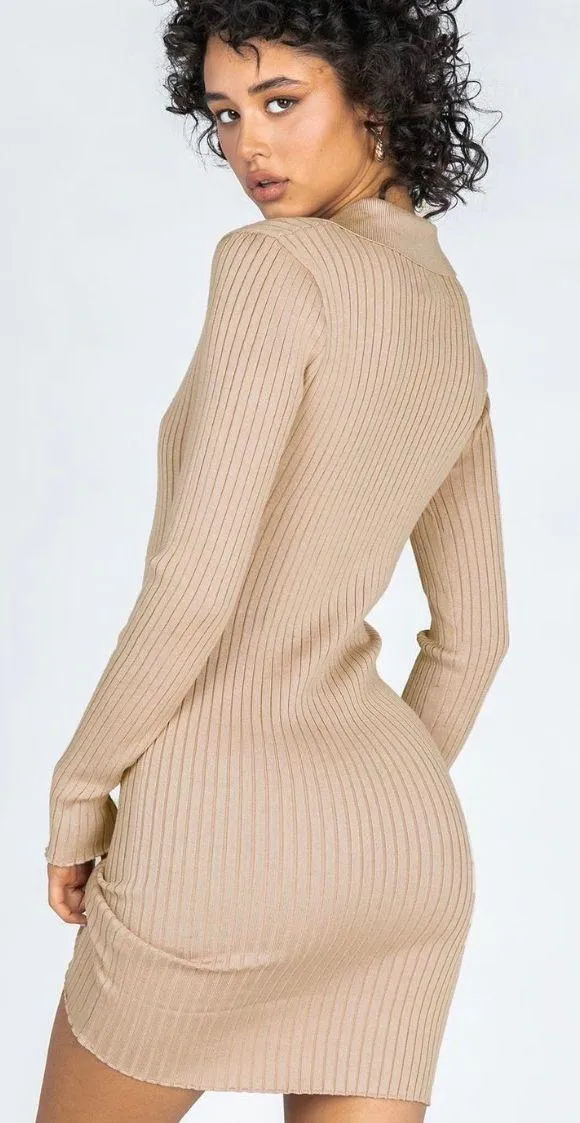 Princess Polly Camel Dress - Image 3