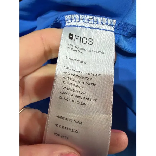 FIGS Catarina Scrub Top Women S Black Blue V-Neck Pocket‎ Technical Collection - Image 8