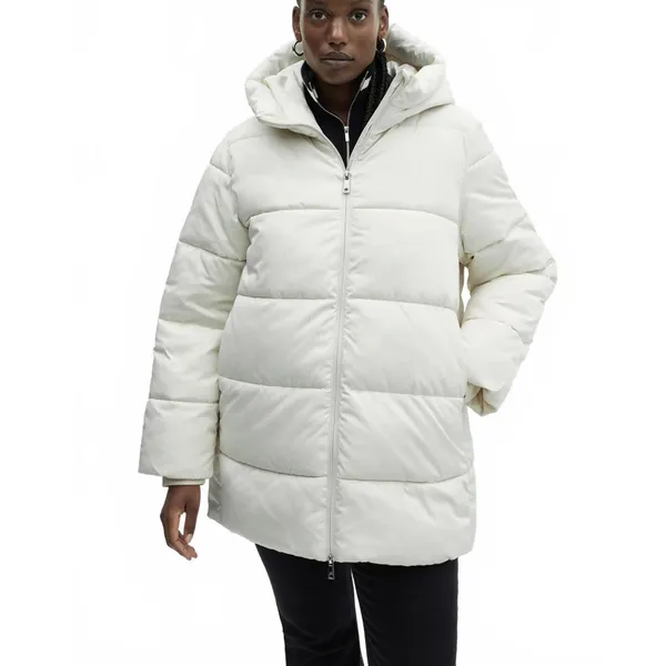 Mango Hood Quilted Coat Puffer Jacket Off White NWT 2XL - Image 7