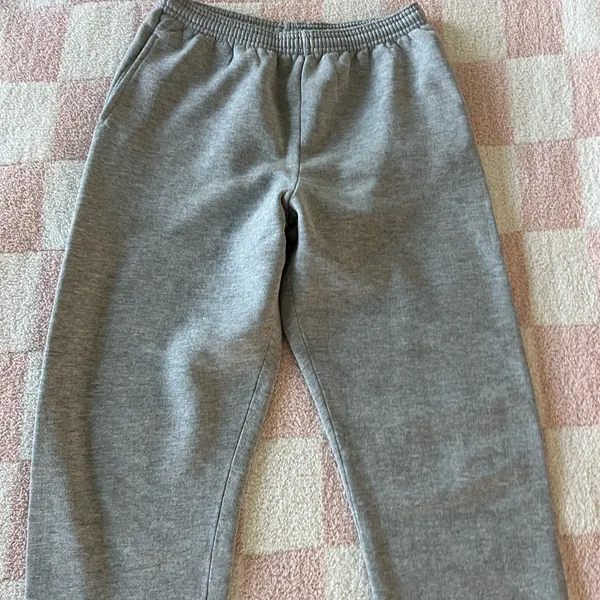 Russell Athletic Heather Grey Fleece Sweatpants Elastic Cuffs - Image 2