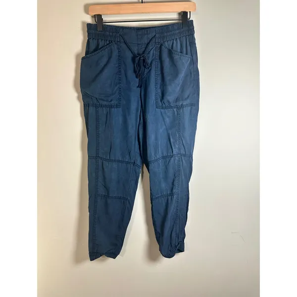 Banana Republic Navy Blue Tencel Lyocell‎ Utility Joggers Petite Small Pockets - Image 2
