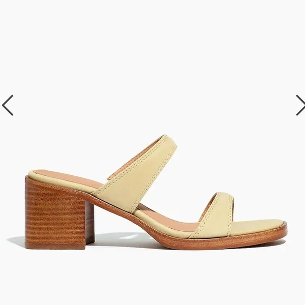 Madewell Leather Pale Lichen The Saige Double Strap Slide‎ Heel Sandals Size 10 - Image 3