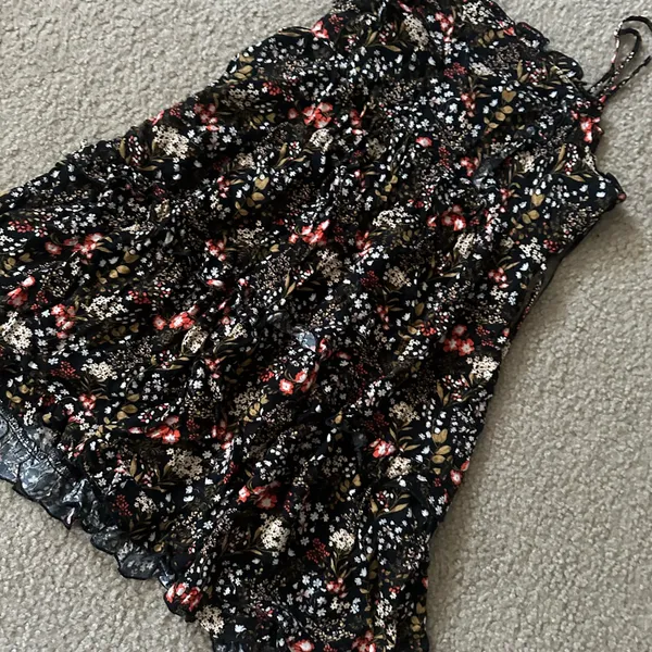 Forever 21 Black and Pink Ruffled Tiered Sundress size M - Image 3