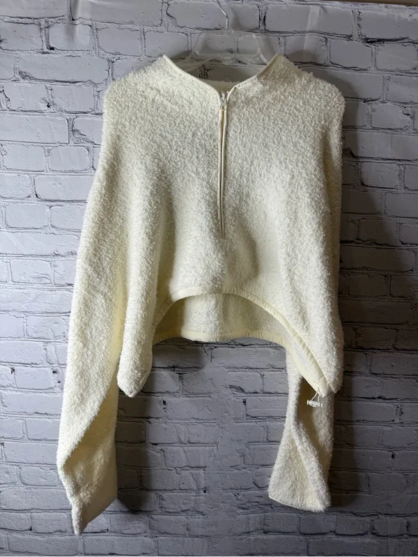 NWT skims fuzzy cream colored crop sweat shirt - Image 2