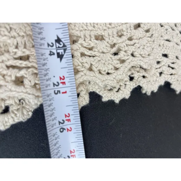 VTG CJ Bank Beige Open Knit Hand Crochet 2X Top NWT Beachy Coastal READ - Image 10
