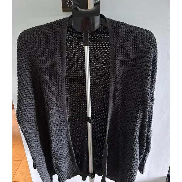 American Eagle Women's cozy gray waffle-knit open-front cardigan Size XS‎ - Image 3