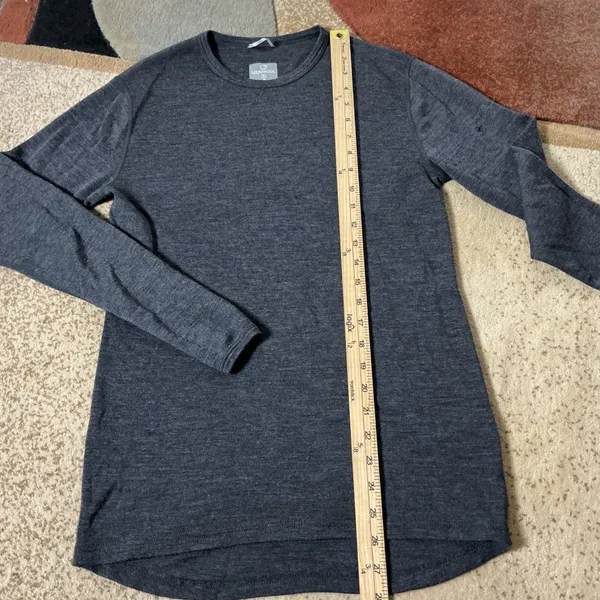 Meriwool Thermal Base Layer Top Womens S Charcoal Grey Merino Wool Long Sleeve - Image 4