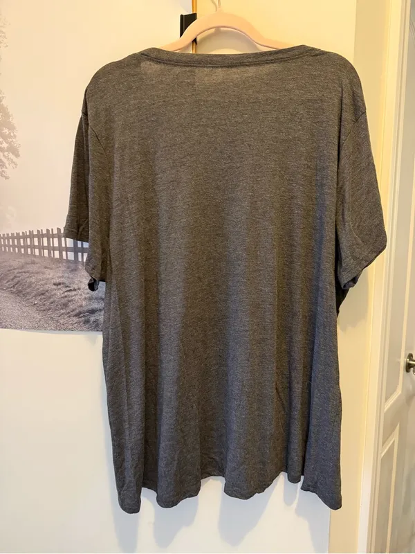 FRIENDS Graphic Tee in Charcoal with Rainbow Stripes and characters 1X - Image 3