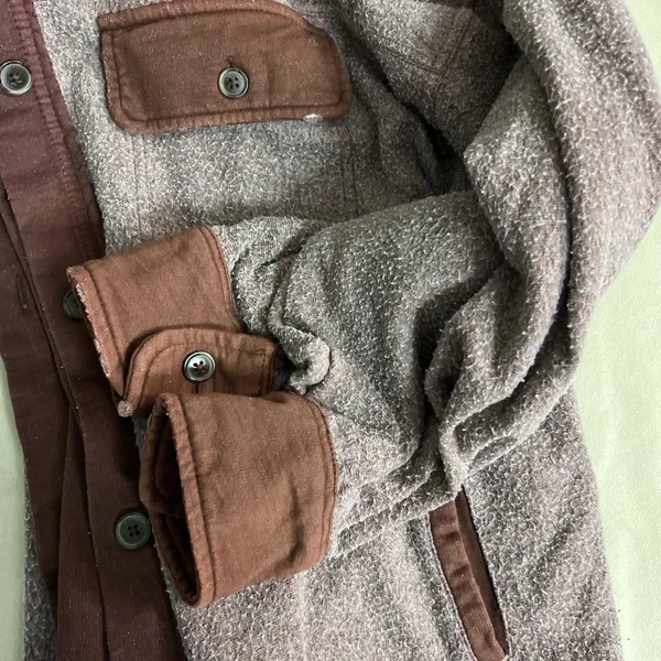 Free People Oversized Bouclé Knit Shacket with Elbow Patches – Size M - Image 4