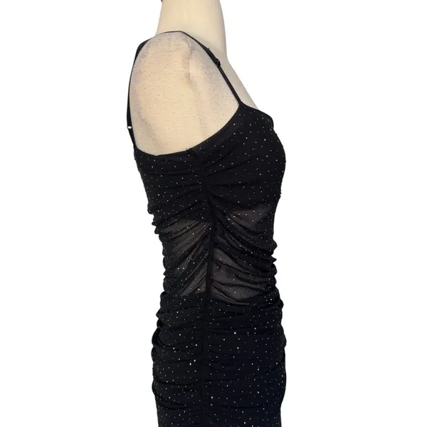 AFRM Jennan Rhinestone Illusion Maxi Dress Mesh Mid Section Black Size M - Image 8