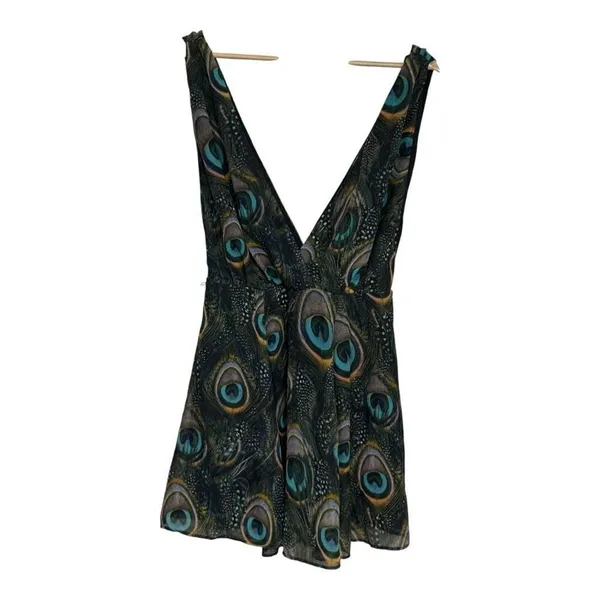 show me your mumu Corrine Peacock Crossover Short V Front‎ And Back Dress Size M - Image 2