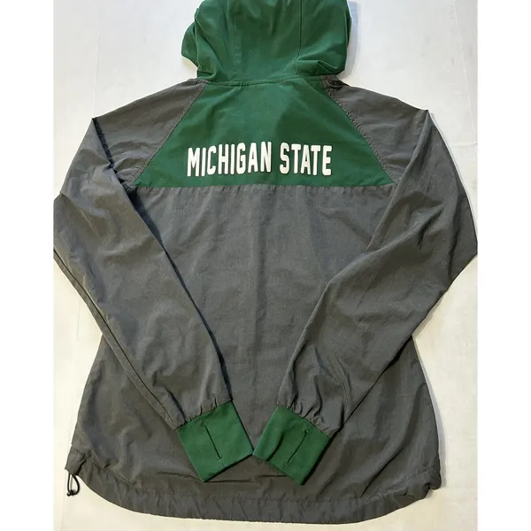 Colosseum Michigan State Spartans Women's M Gray Full Zip Hoodie Windbreaker - Image 12