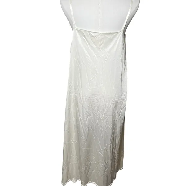 Vintage Ivory‎ Lace Full Slip Nightgown Romantic Bridal Vassarette L - Image 4