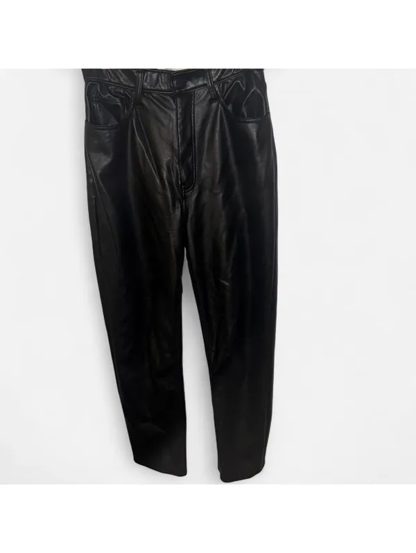 Abercrombie & Fitch Vegan Leather Ankle Straight Pant - Image 3