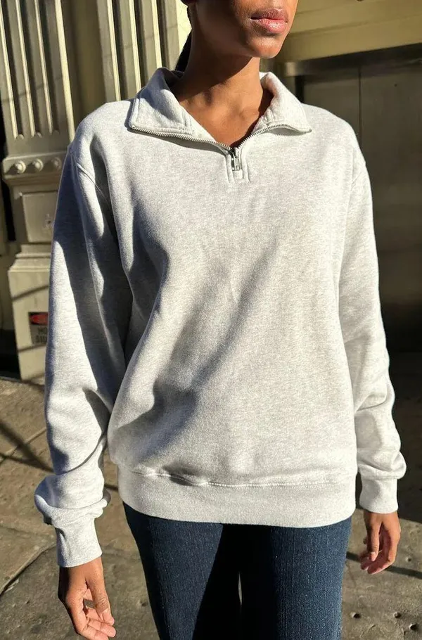 Missy Quarter Zip Sweatshirt Grey - Image 4