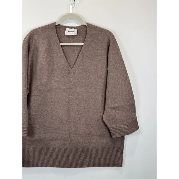Wilfred Free Womens Sweater Brown Souvenir Oversized V Neck Pullover Size 2 - Image 7