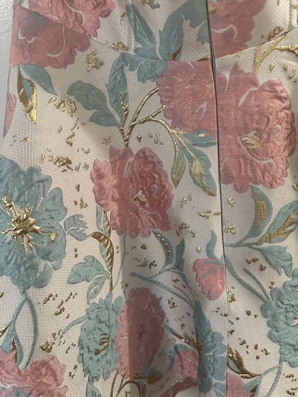 ASOS LUXE Jacquard Mini Dress in Pink & Blue - Image 3