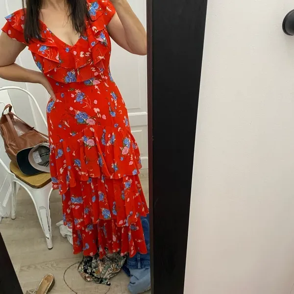 WAYF Chelsea tiered red ruffle maxi dress - Image 11