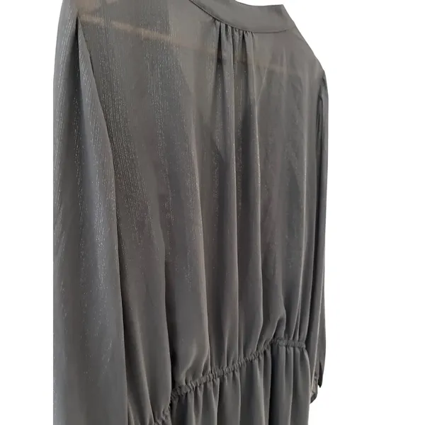 White House Black Market Plus Silver Boho Tassel Blouson Dress Charcoal Size‎ 16 - Image 8