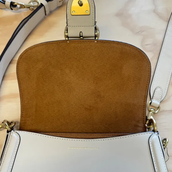 Coach Beat Saddle Bag Crossbody Ivory Leather 2 Straps Original & Guitar - Image 8