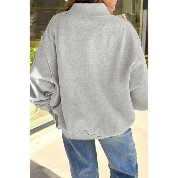 Reversible Halloween Graphic Mock Neck Tunic Sweatshirt - Image 3