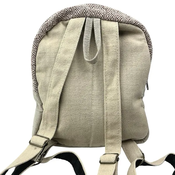 Women's Multicolor Handmade Pure Himalayan Hemp Hippie School Travel Backpack - Image 3