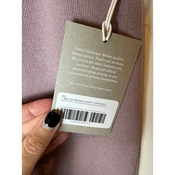 Everlane Purple Lilac Seamless High Rise‎ Knit Ribbed Bike Shorts Size XS/S NWT - Image 8