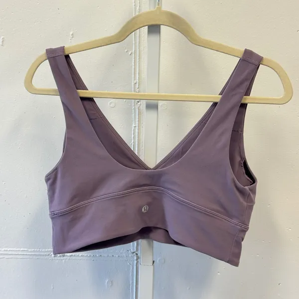 Lululemon Align V-Neck Bra A/B Cup Mauve Purple Nulu Yoga LW2DPOS Size 10 - Image 2