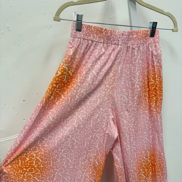 Manoush Ombré Animal Print Pleated High‎ Waist Lightweight Wide Leg Pants Sz 4 - Image 5