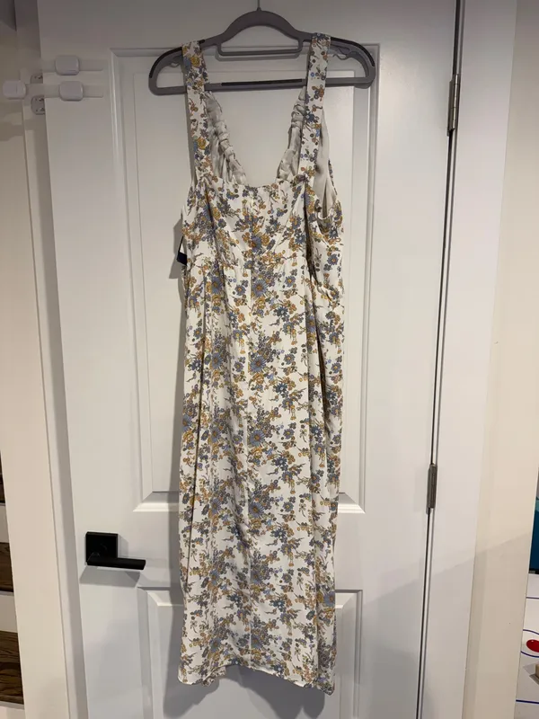 Abercrombie & Fitch Floral Tie Front Midi Dress Women's XL NWT Cottagecore - Image 9