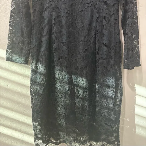 Stanzino Black Lace Long Sleeve Dress - Image 6