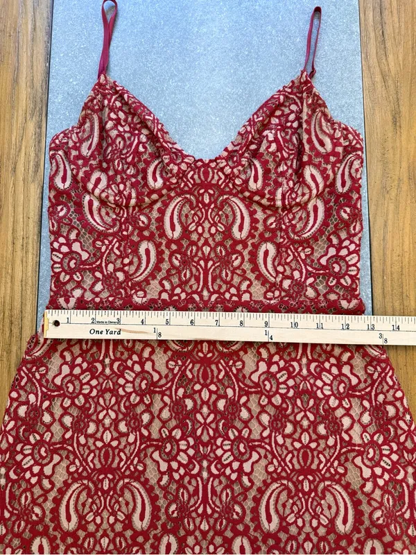 For Love & Lemons Vika Paisley Lace Mini Dress Rust Size Small - Image 15