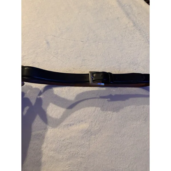 IZOD Black & Brown SILVER BUCKLE BELT Women's Size 36 - Image 3