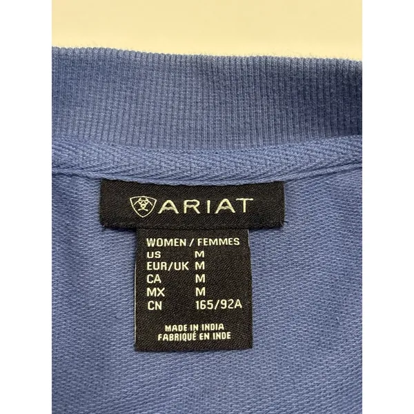 Ariat Women's Blue Crewneck Sweatshirt Medium Western Casual Pullover - Image 3