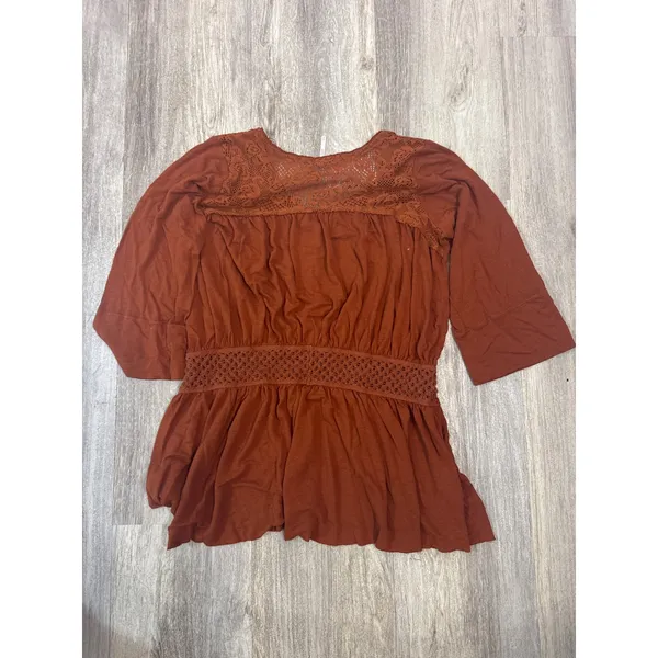 Free People Moonlight Romantic Tunic Rust Copper‎ Size Medium - Image 7