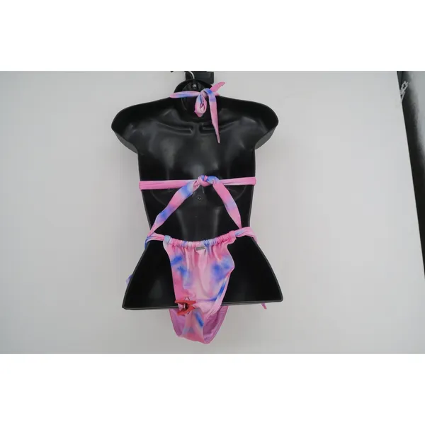 Victoria's Secret Pink Blue‎ Tie Dye Triangle Bikini Set Size Medium - Image 9