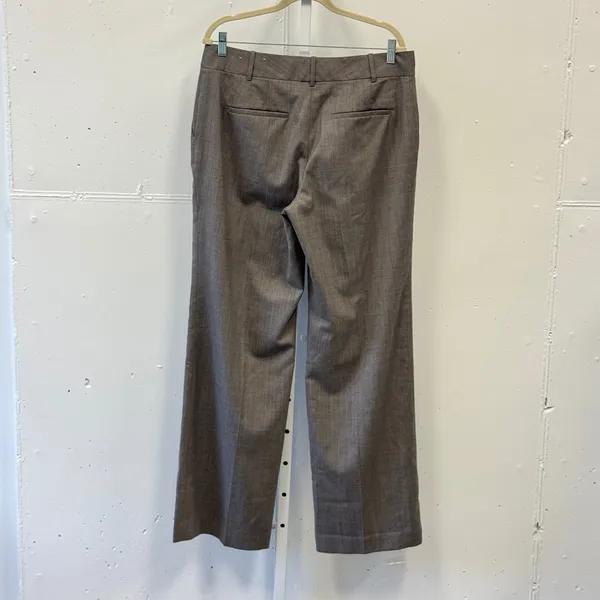 Ann Taylor Gray Herringbone Wide Leg Wool Blend Dress Pants Trousers Womens 12 - Image 2