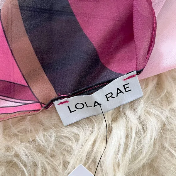 NWT Lola Rae Sheer Bandana - Fuchsia Print OS - Image 6