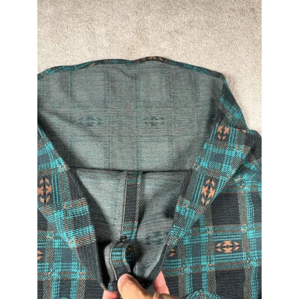 WRANGLER S Retro Punch Boyfriend Flannel‎ Shacket Aztec southwestern print Pearl - Image 6